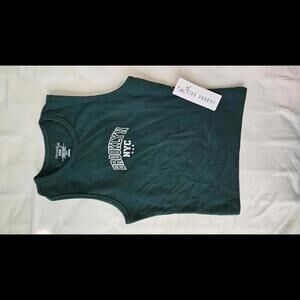 Orange Kiss Brooklyn NYC Women's Tank Top - Size Medium Dark Green NWT